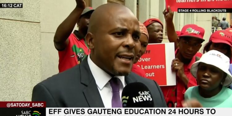 EFF gives Gauteng Education 24-hours to place all learners in schools