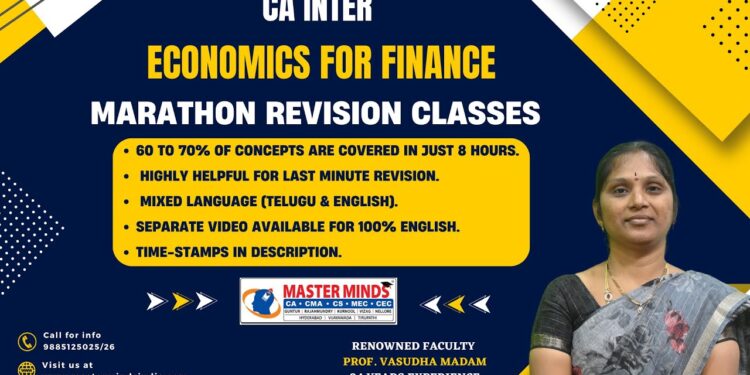 P1153 | CA Inter | Economics for Finance | English & Telugu | Marathon class | May 23 Attempt