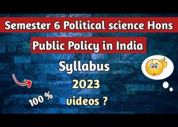 Public Policy in India Syllabus 2023 || 6th Semester Political Science Honours