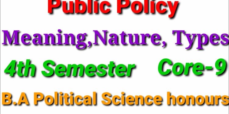 Public Policy :Meaning, Nature and Types ||4th sem political Sc.,core-9,1st Chap in English and Odia