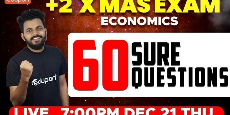 Plus Two Economics Christmas Exam | 60 Sure Questions | Eduport Class 12 Commerce & Humanities